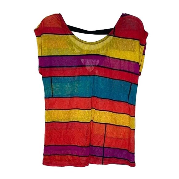 ❤️ KATE COLLECTION Sleeveless Striped Blouse Size M - Picture 1 of 4
